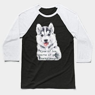 Cute Husky Puppy Sledge Dog Baseball T-Shirt